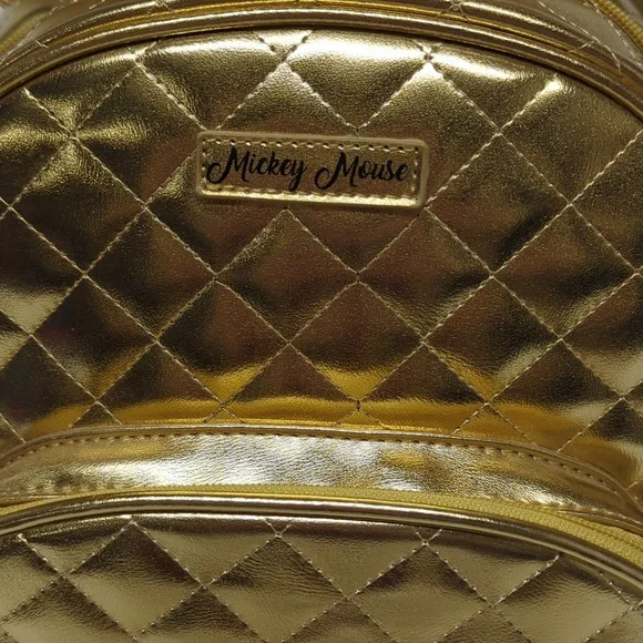 Disney Gold Quilted Minnie Mouse Backpack - Picture 2 of 8